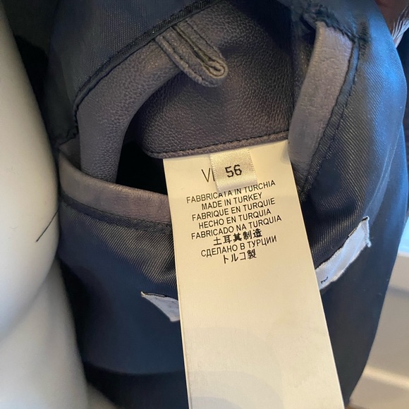 Versace Collection Leather Motorcycle Blue Men Jacket - Size: 56 US L - XL - Picture 7 of 8